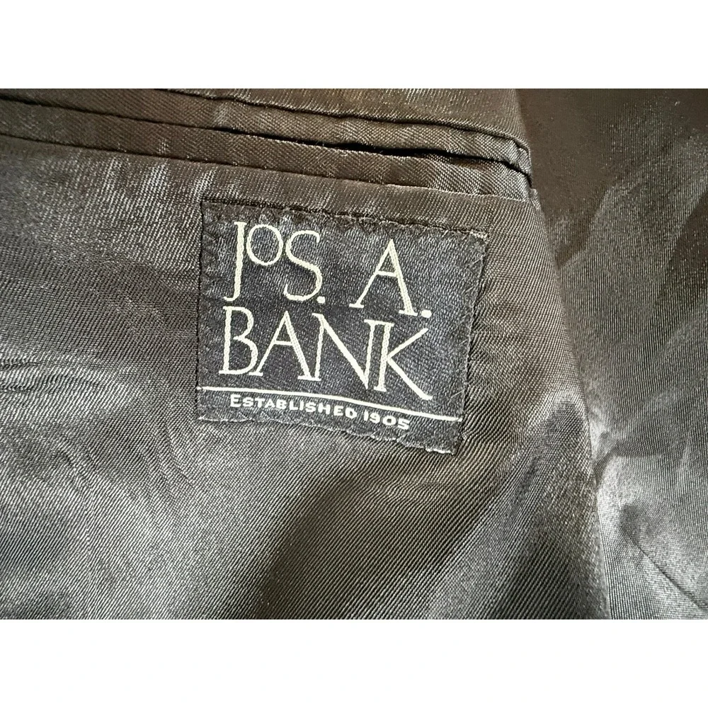 Jos A Bank Signature Collection Grey 100% Wool Micro Check Blazer Sport Coat 43R
